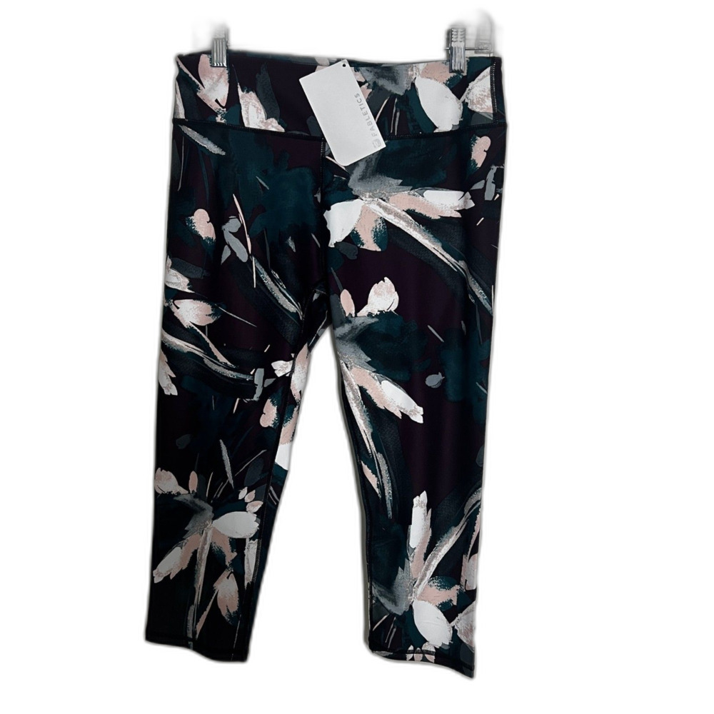 Fabletics NWT Salar Capri Leggings L/10-12 Plum Floral